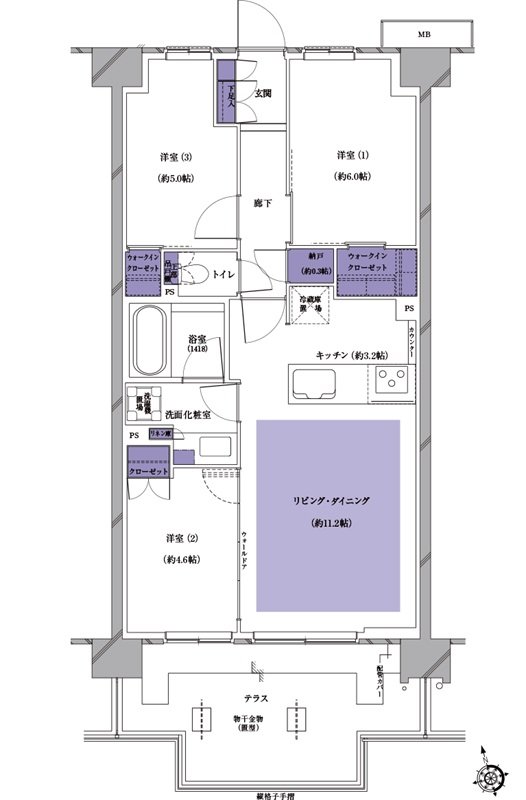 プレシス南流山パークフロント 間取り G4tタイプ