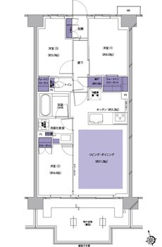 プレシス南流山パークフロント 間取り E4tタイプ
