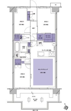 プレシス南流山パークフロント 間取り F2tタイプ