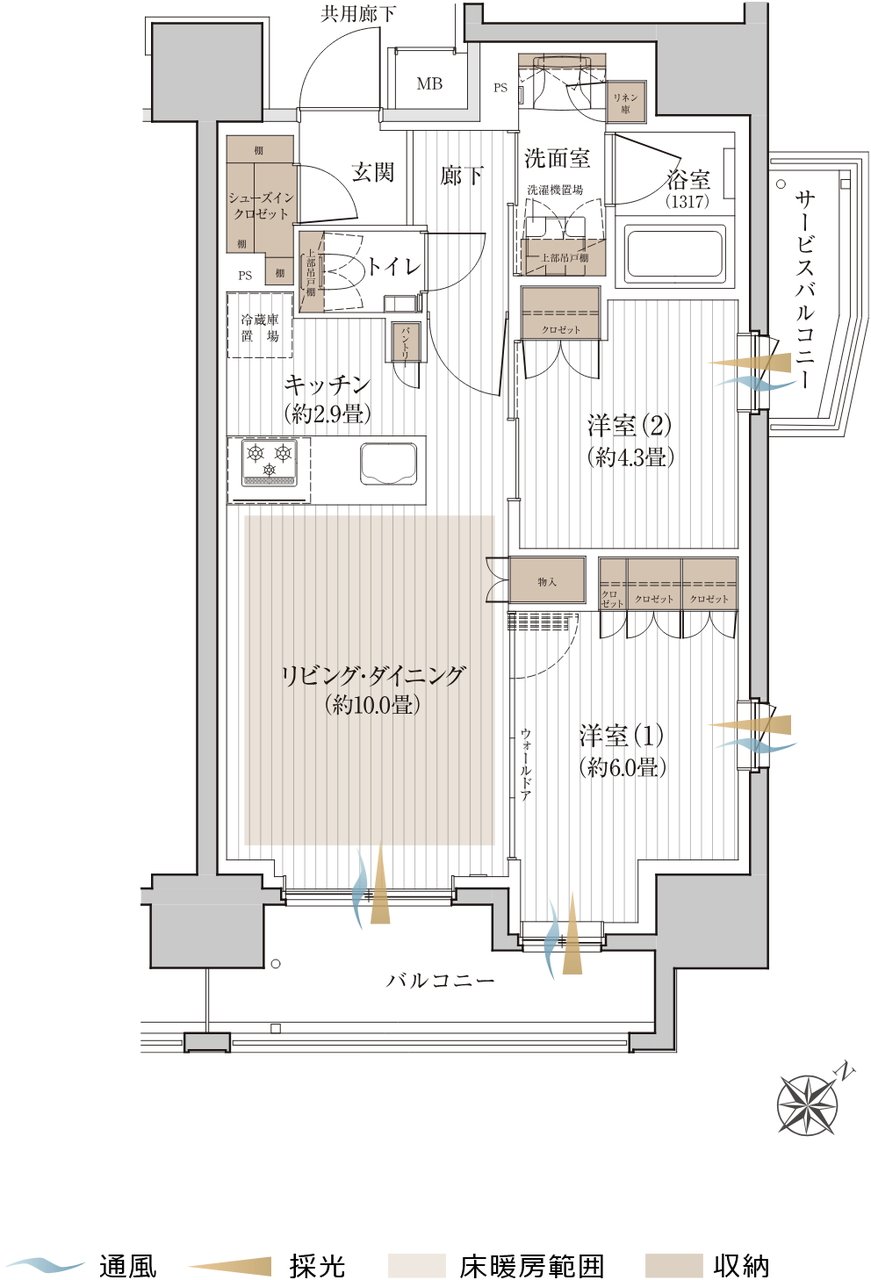 シャリエ椎名町 間取り C2 TYPE(3F〜14F)