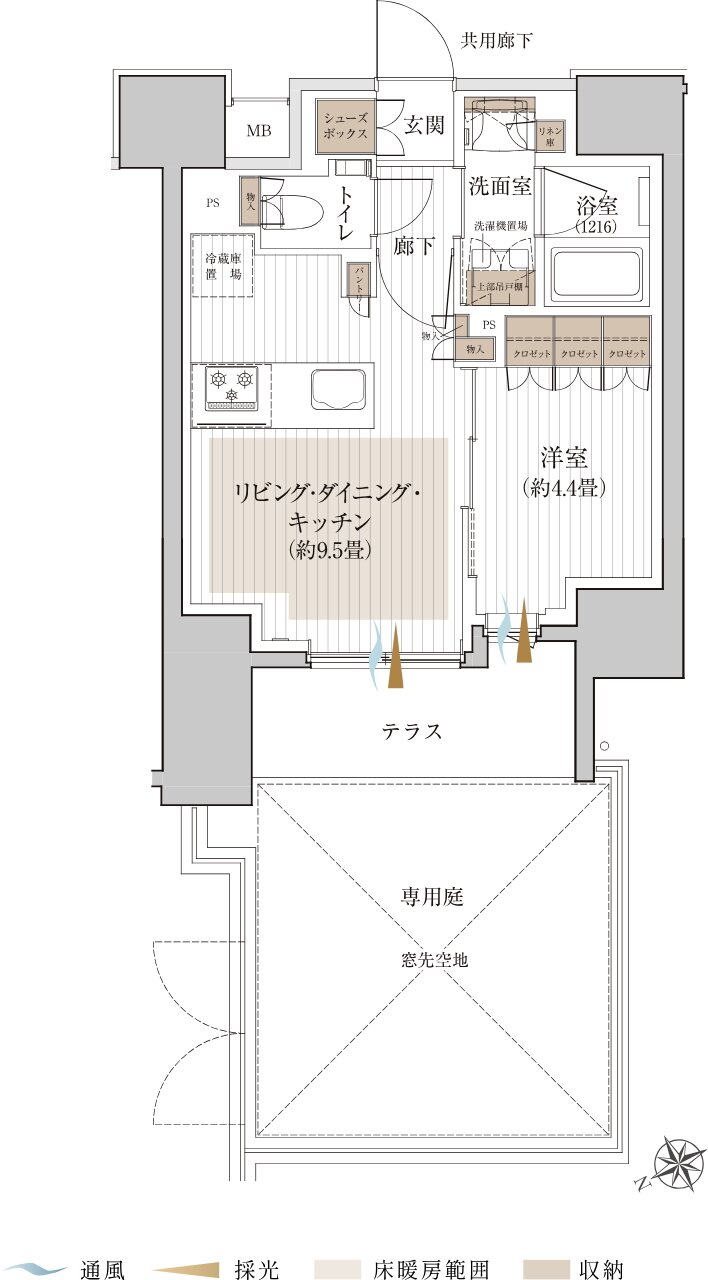 シャリエ椎名町 間取り Eg TYPE(1F)