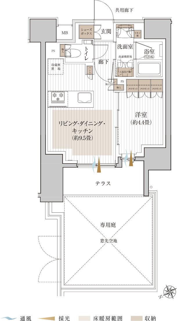 シャリエ椎名町 間取り Eg TYPE(1F)