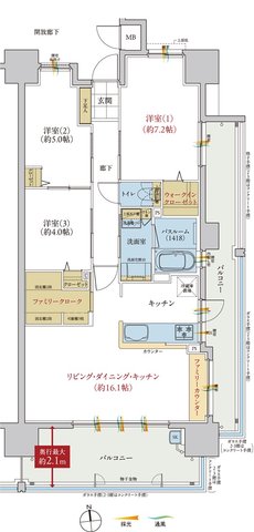 ヴェルディ舟入南弐番館 間取り C type（2～15階）