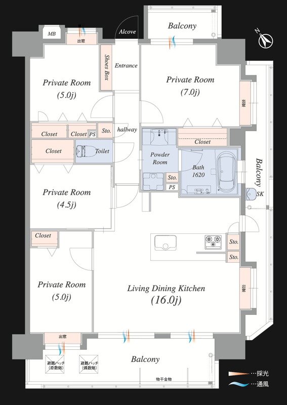 アルバガーデン グランデージ下大利 間取り Dタイプ