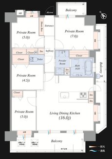 アルバガーデン グランデージ下大利 間取り Dタイプ