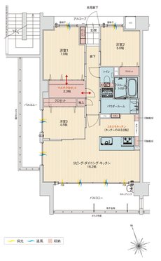 アルファステイツ北谷伊平 間取り A type