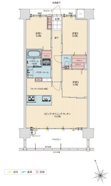 アルファステイツ北谷伊平 間取り H type