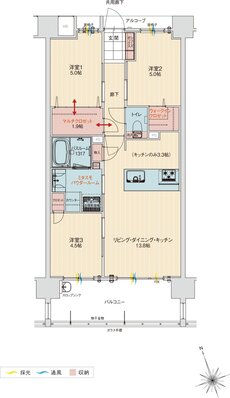 アルファステイツ北谷伊平 間取り F type（menu Plan1)