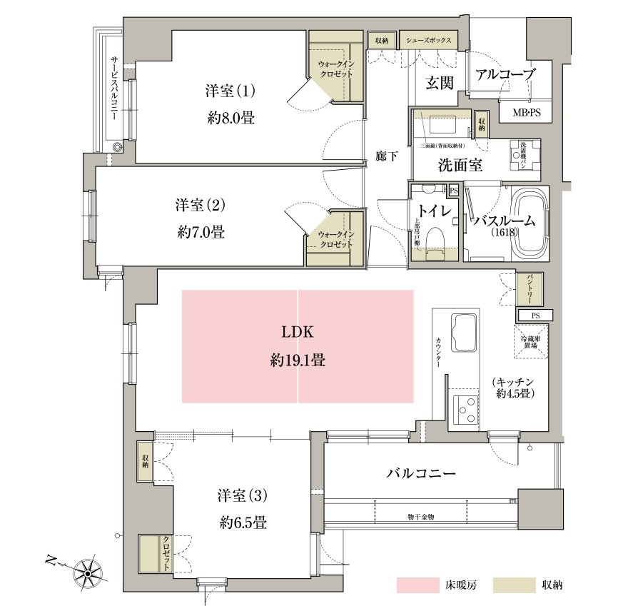 ワコーレ芦屋ヴィステージ 間取り A type