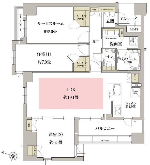 ワコーレ芦屋ヴィステージ 間取り A type