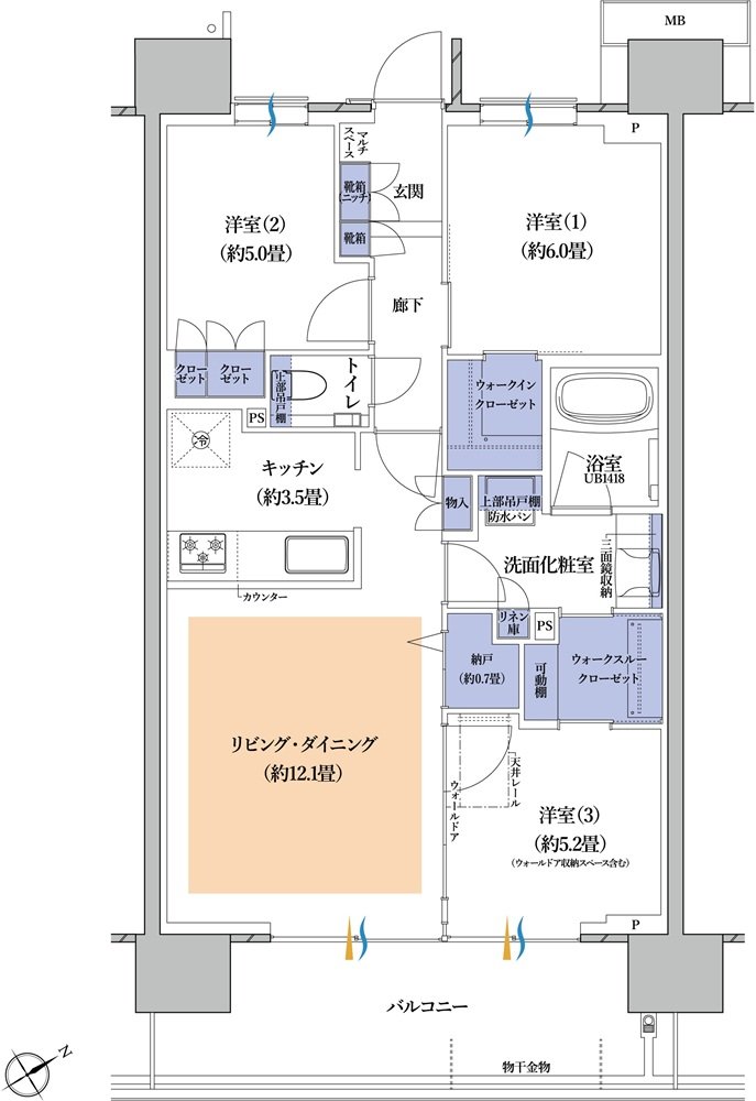 プラウド青砥 間取り E type