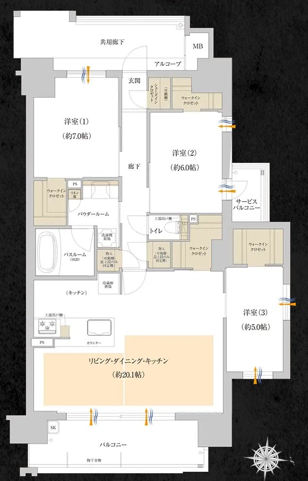 プレサンス グラン 橦木町 間取り Dタイプ（menu1）