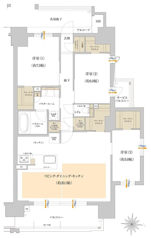プレサンス グラン 橦木町 間取り Dタイプ(menu1)