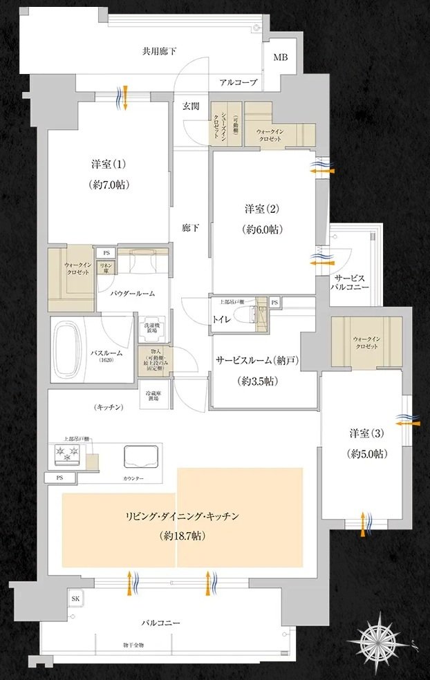 プレサンス グラン 橦木町 間取り Dタイプ（menu2）