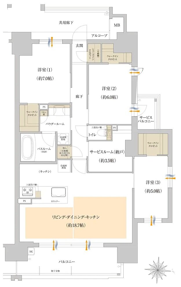 プレサンス グラン 橦木町 間取り Dタイプ(menu2)
