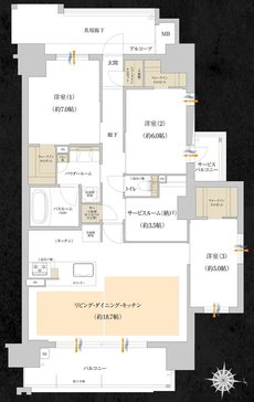 プレサンス グラン 橦木町 間取り Dタイプ（menu2）