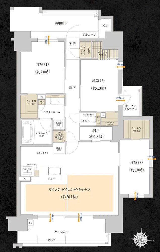 プレサンス グラン 橦木町 間取り Dタイプ（menu3）