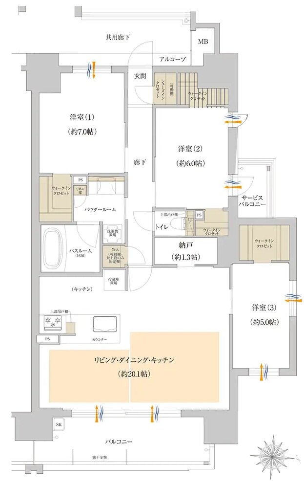 プレサンス グラン 橦木町 間取り Dタイプ(menu3)