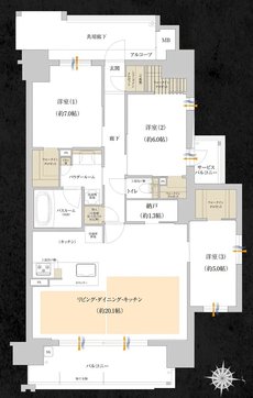 プレサンス グラン 橦木町 間取り Dタイプ（menu3）