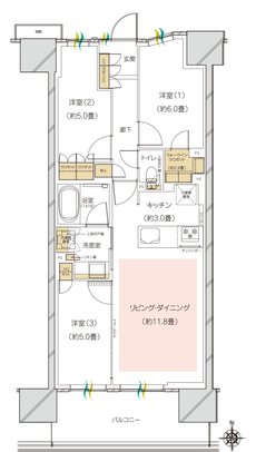 ハイムスイート高崎 ザ・レジデンス 間取り D-type