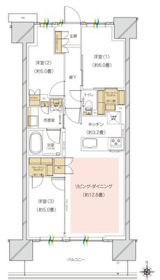ハイムスイート高崎 ザ・レジデンス 間取り K-type