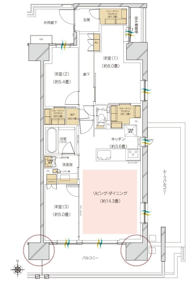 ハイムスイート高崎 ザ・レジデンス 間取り N2r-type
