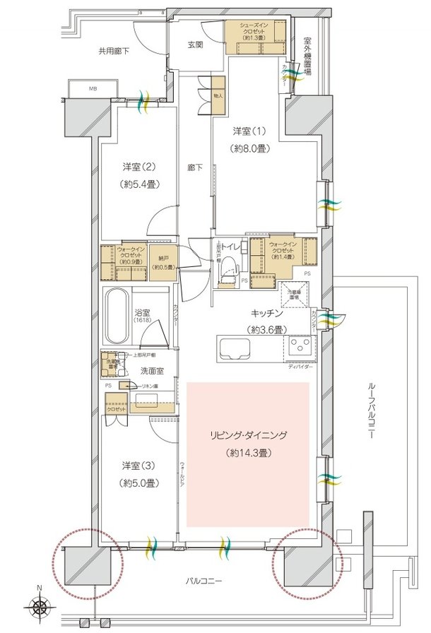 ハイムスイート高崎 ザ・レジデンス 間取り N2r-type