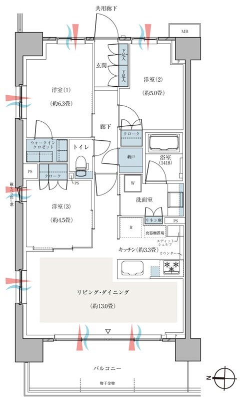 CENTRAL AIR CITY RESIDENCE II 間取り Qタイプ