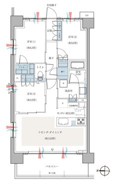 ＣＥＮＴＲＡＬ　ＡＩＲ　ＣＩＴＹ　ＲＥＳＩＤＥＮＣＥ　II 間取り Qタイプ