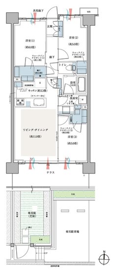 ＣＥＮＴＲＡＬ　ＡＩＲ　ＣＩＴＹ　ＲＥＳＩＤＥＮＣＥ　II 間取り B1gタイプ