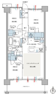 ＣＥＮＴＲＡＬ　ＡＩＲ　ＣＩＴＹ　ＲＥＳＩＤＥＮＣＥ　II 間取り B2タイプ