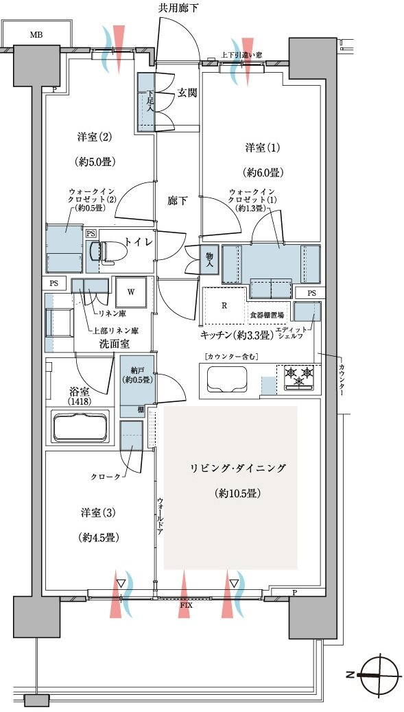 ＣＥＮＴＲＡＬ　ＡＩＲ　ＣＩＴＹ　ＲＥＳＩＤＥＮＣＥ　II 間取り C4タイプ