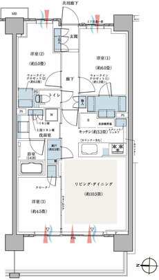 ＣＥＮＴＲＡＬ　ＡＩＲ　ＣＩＴＹ　ＲＥＳＩＤＥＮＣＥ　II 間取り C4タイプ