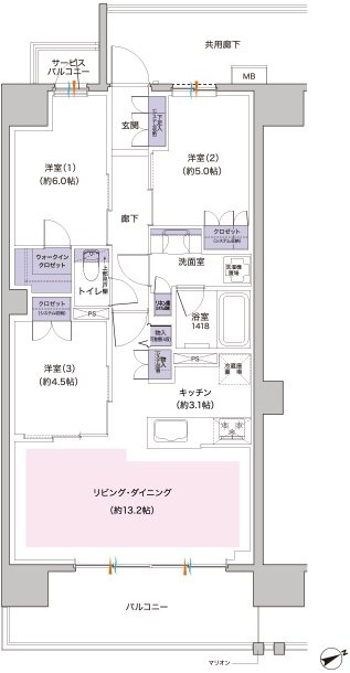 レーベン船堀 BROAD VISION 間取り C type
