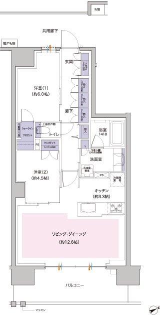 レーベン船堀 BROAD VISION 間取り B type