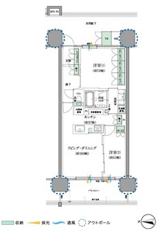 セントラルパーク盛南新都心 間取り Bタイプ（WEST SIDE）