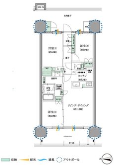 セントラルパーク盛南新都心 間取り Dタイプ（WEST SIDE）