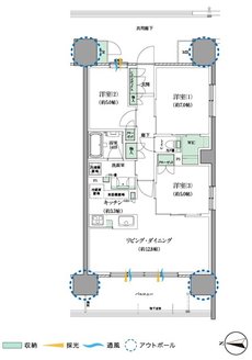 セントラルパーク盛南新都心 間取り Eタイプ（WEST SIDE）