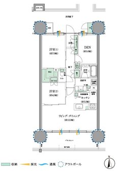 セントラルパーク盛南新都心 間取り Gタイプ（SOUTH SIDE）