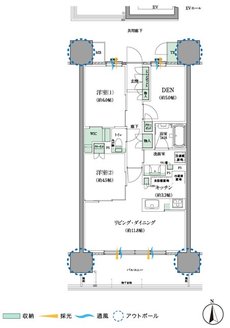 セントラルパーク盛南新都心 間取り Hタイプ（SOUTH SIDE）