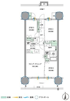 セントラルパーク盛南新都心 間取り Jタイプ（SOUTH SIDE）