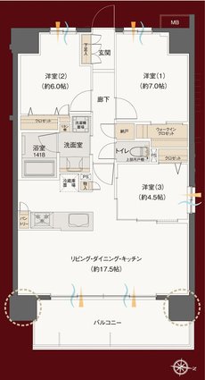 レーベン別府 THE PHILOSOPHIA 間取り A type