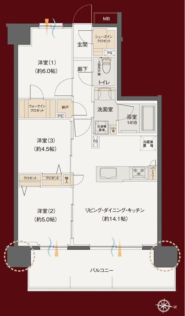 レーベン別府 THE PHILOSOPHIA 間取り B type