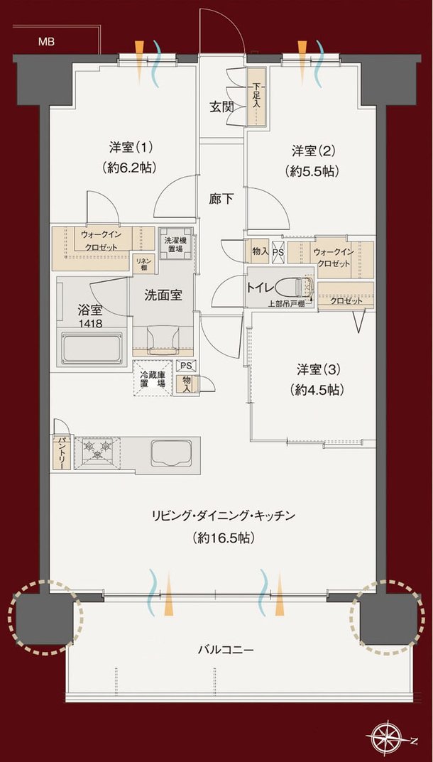 レーベン別府 THE PHILOSOPHIA 間取り C type