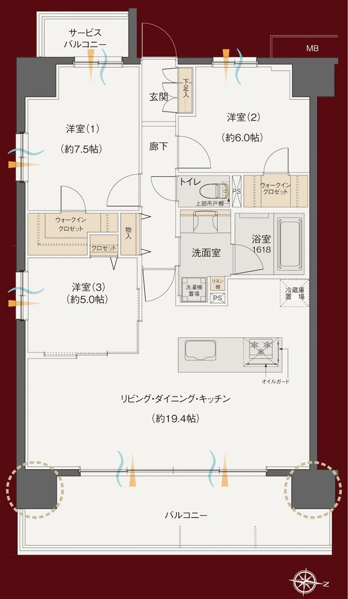 レーベン別府 THE PHILOSOPHIA 間取り D type