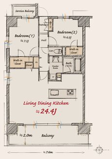 レーベン別府 THE PHILOSOPHIA 間取り D type SELECT