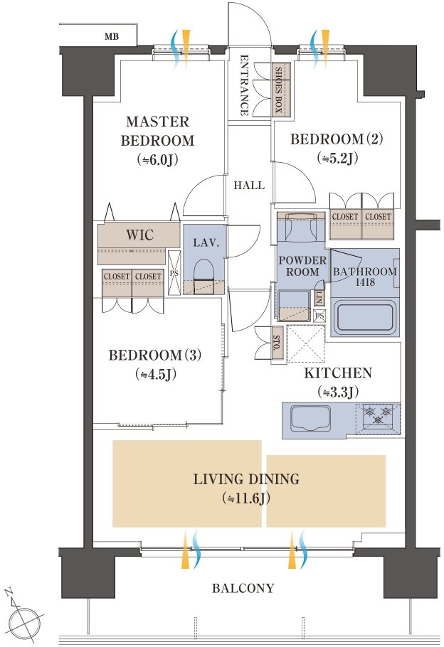 レーベン長町 THE GATE 間取り Cタイプ