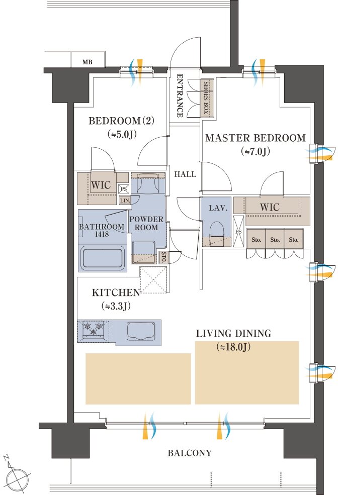レーベン長町 THE GATE 間取り Eタイプ（セレクトプラン01）