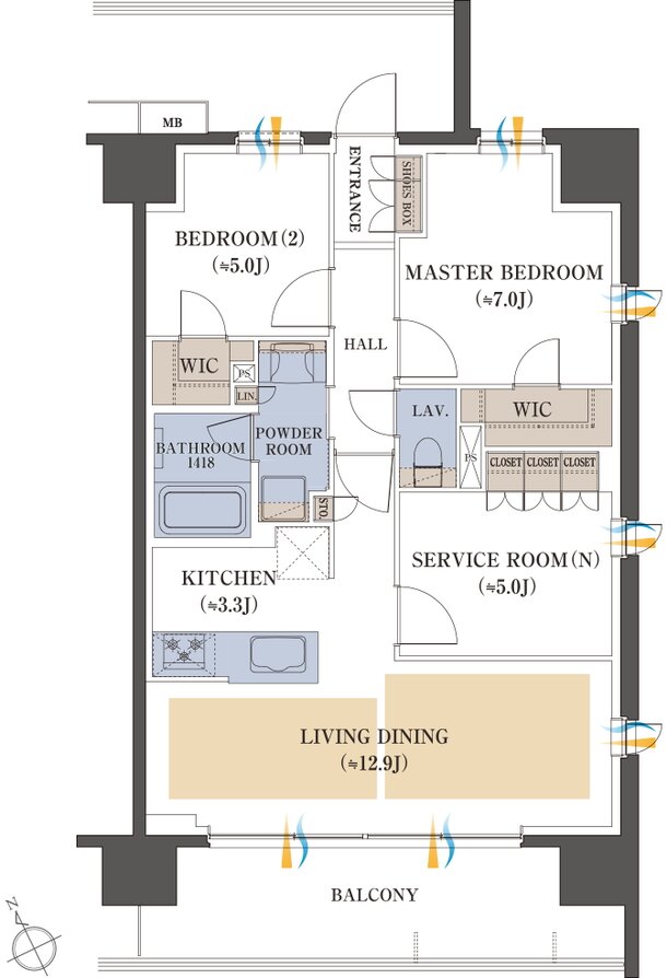 レーベン長町 THE GATE 間取り Eタイプ（セレクトプラン02）