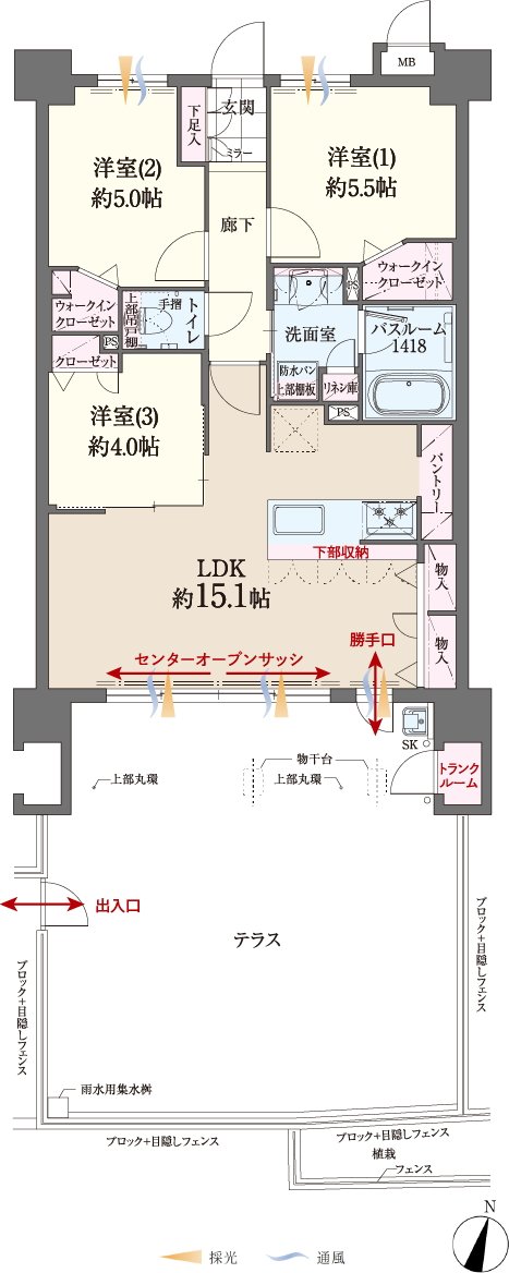 ファーネスト桜並木駅レジスタ 間取り F1 type